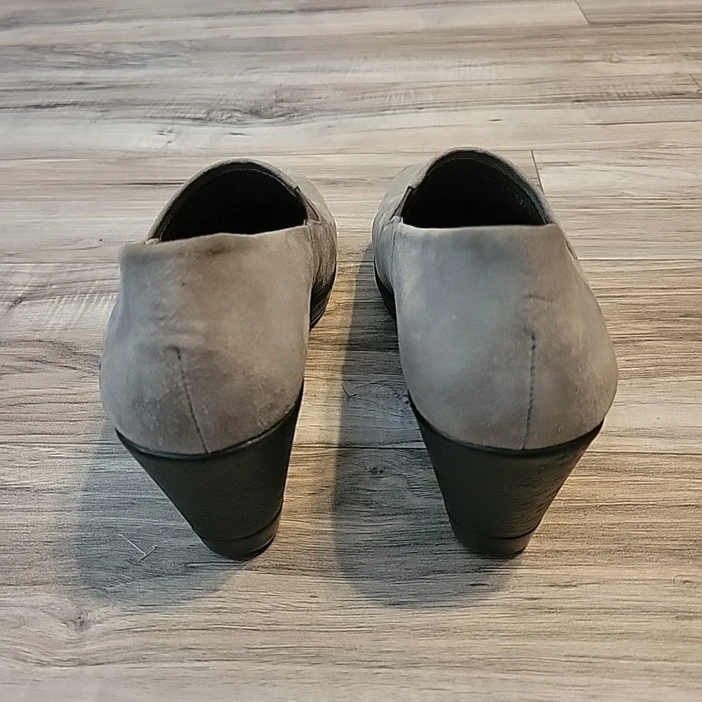 Dansko Wedge Heel Shoe Womens  Gray EU 41 Suede Leather‎ US 10.5 Style 0314